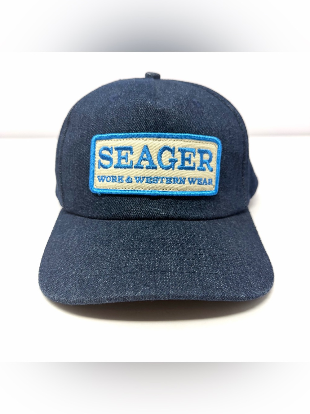 Seager Co. Farrier Blue Denim Baseball Cap Snapback Hat Trucker Patch Huckberry